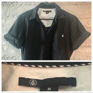 Volcom Button Down Short Slv. Blk. M